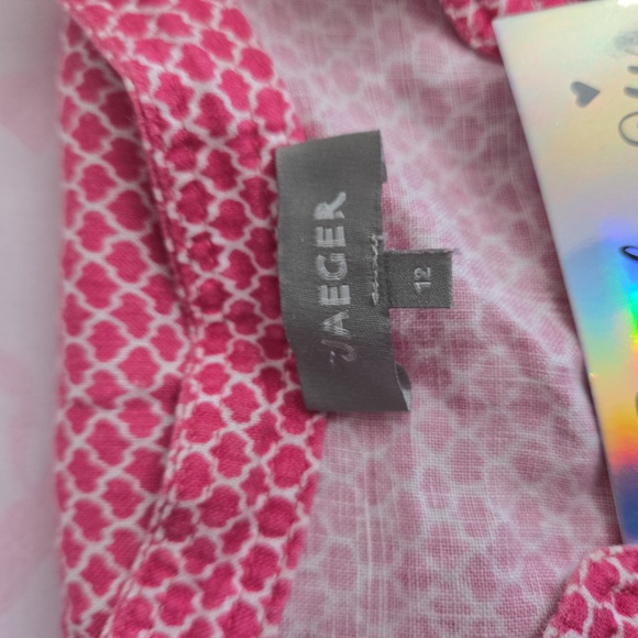 Jaeger Pink Short Sleeve Blouse Size 12 - Picture 16 of 17